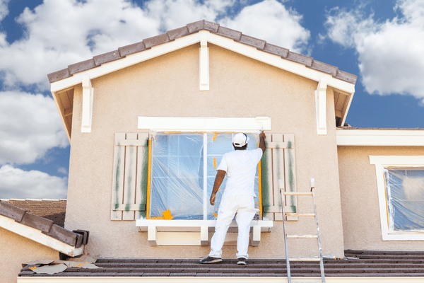 Contractor Painting Gutters